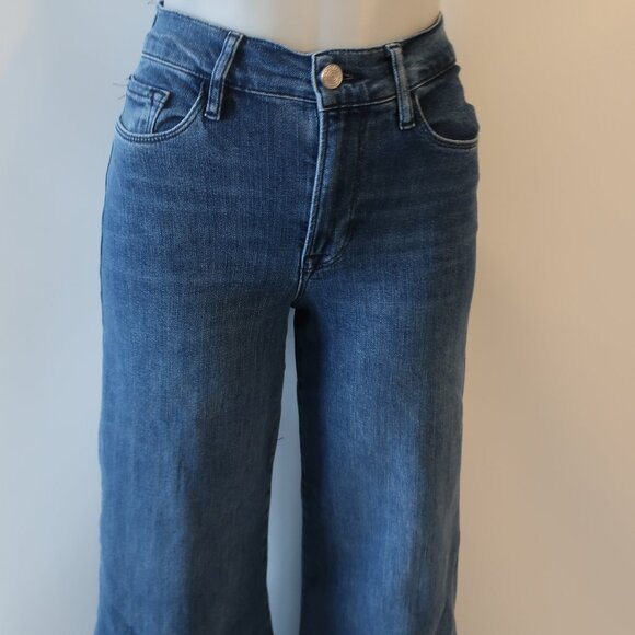 Womens Frame Le Palazzo Temple Blue High-Rise Wide Leg Crop Denim Jean 27 - Picture 4 of 12